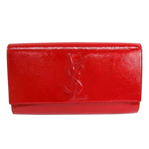 large ysl clutch in red patent leather|authentic ysl handbag clutch.